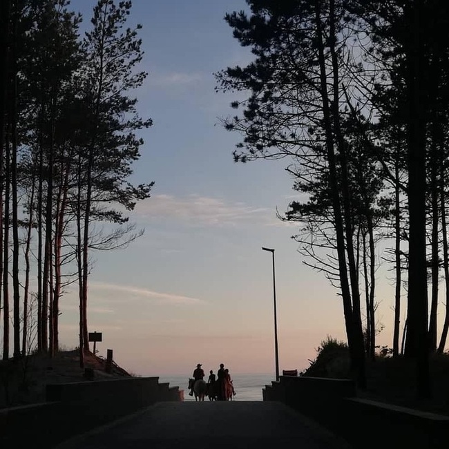 Reitergruppe am Ostseestrand
